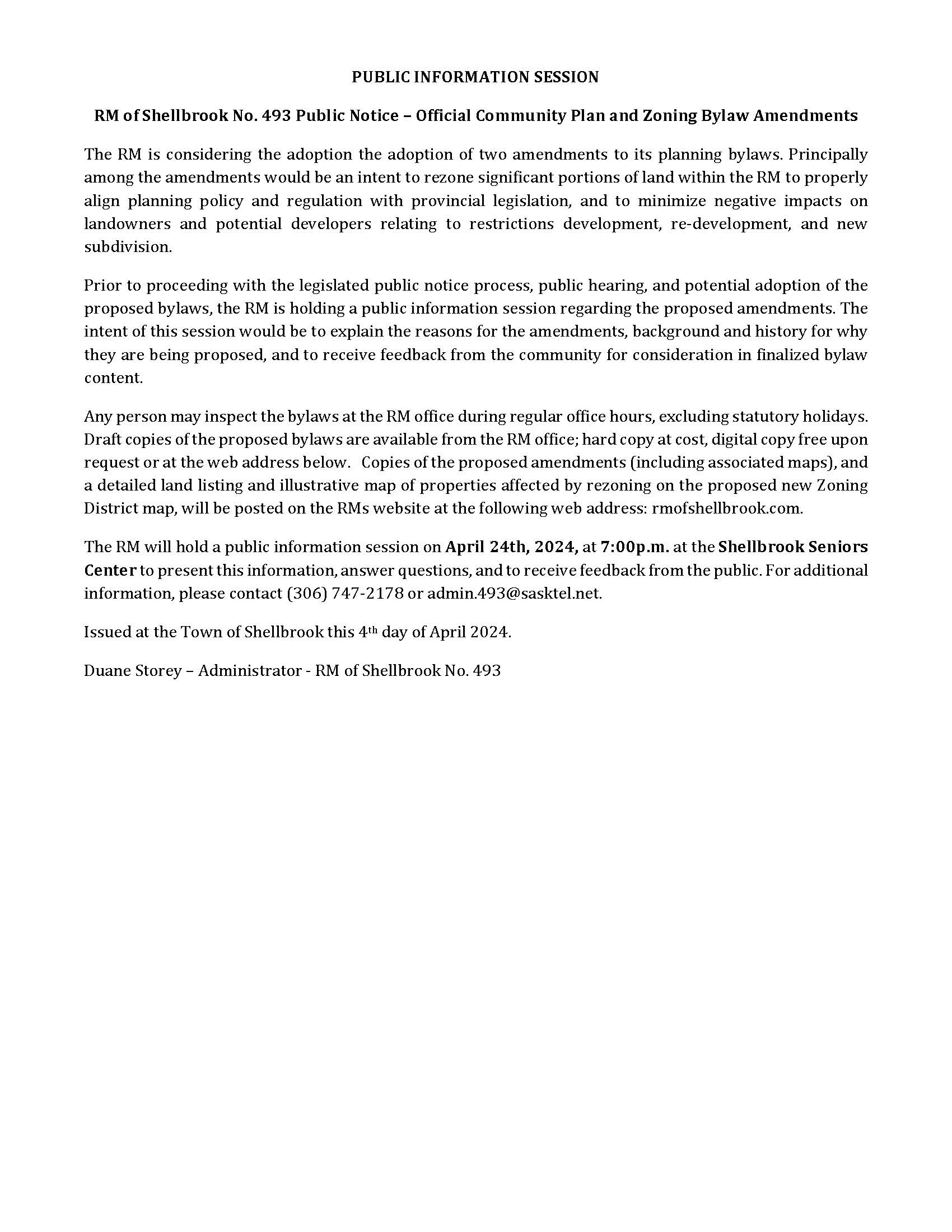 Rural Municipality of Shellbrook 493 R.M. of Shellbrook