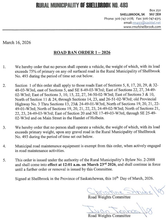 Road Ban Order
